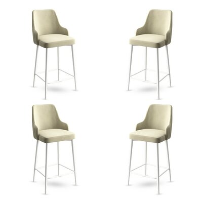 Barstuhl-Set Enox Cream and White, 4 Stück