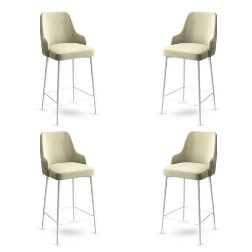 Barstuhl-Set Enox Cream and White, 4 Stück