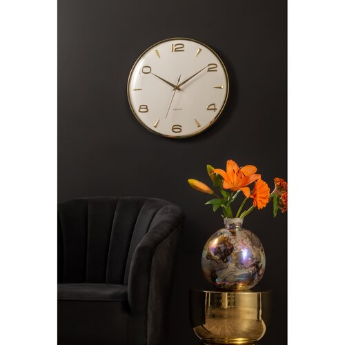 Karlsson 6017WH designerski zegar ścienny biały,średnica  40 cm