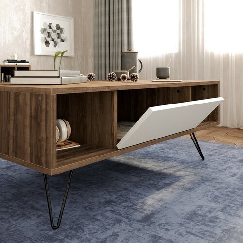 Măsuță de cafea Mistico White and Walnut