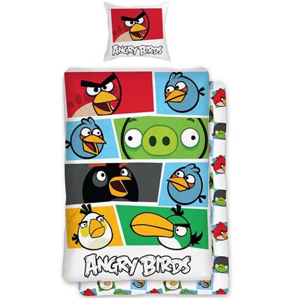 Halantex Bavlnené obliečky Angry birds 009 colour Obliečky bavlna - Angry birds 009 colour 1x 140/200, 1x 90/70