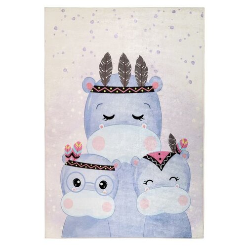 Bellatex Kinderteppich Nilpferd lila, 100 x 150 cm