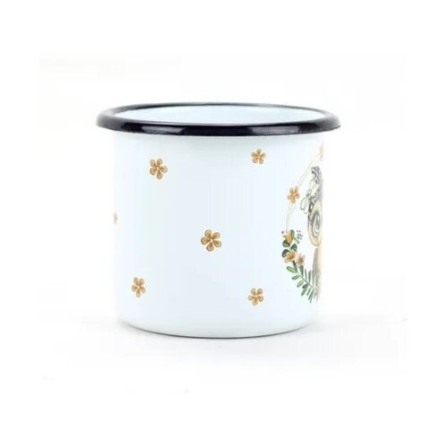 Belis Smaltált bögre Bagoly koszorú, 7 cm, 0,25 l