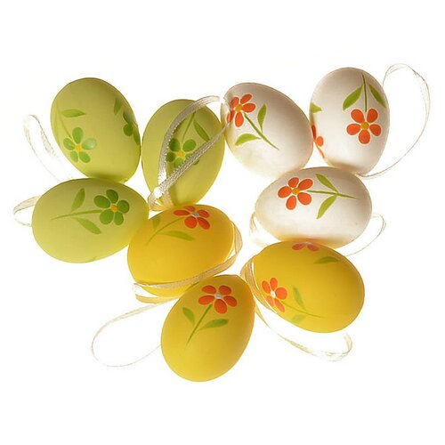 Kültéri lógó tojás készlet, h. 5 cm, 9 dbcsomagban, vegyes színekben