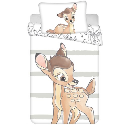 Dziecięca pościel bawełniana do łóżeczka Bambi stripe, 100 x 135 cm, 40 x 60 cm