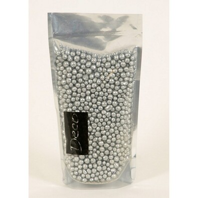 Dekorační perly 4-8 mm, stříbrné s glitry
