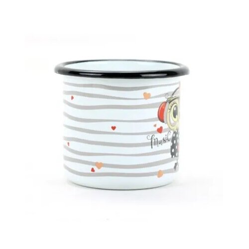 Belis Kubek emaliowany Sowa music, 7 cm, 0,25 l
