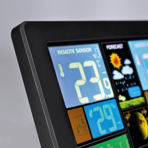 Solight TE81 Meteostanica s extra veľkým farebným LCD displejom, čierna