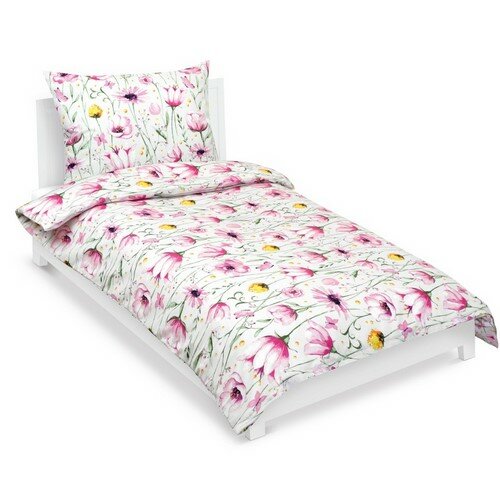 Bellatex Lenjerie de pat din bumbac Louka roz,verde, 140 x 200 cm, 70 x 90 cm