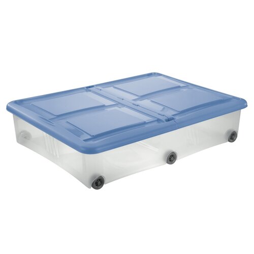 Tontarelli Úložný box s vekom Stockbox 61 l, transparentní/modrá
