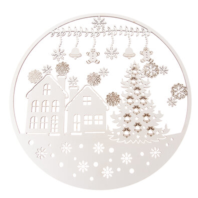 Decorațiune de Crăciun din lemn pentru pereteTurte dulci, 37 cm