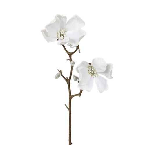 Umetna zasnežena magnolija bela, 49 cm