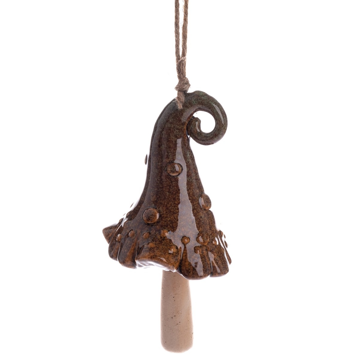 Keramický zvonek Klobouk hnědá, 38 x 9 cm