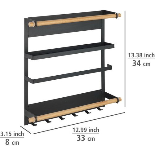 Wenko Wandküchenorganizer Magna, schwarz