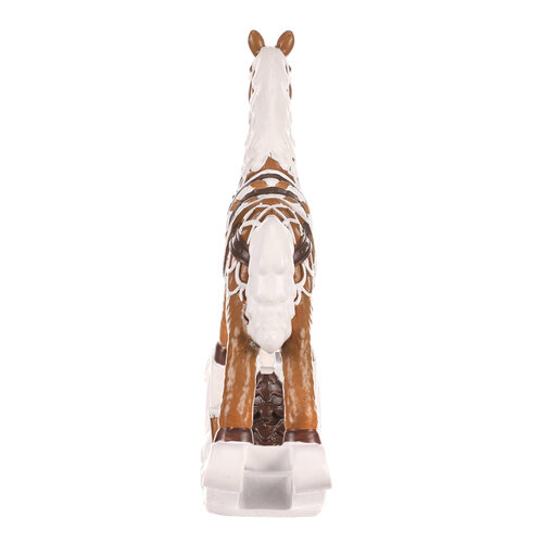 Božična dekoracija Houpací koník, rjava,poli-resin, 17 cm