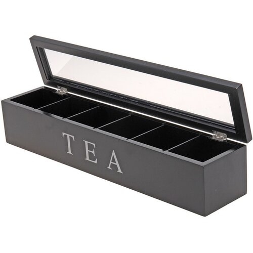 Teebeutel-Box 43 x 9 x 8,7 cm, Schwarz