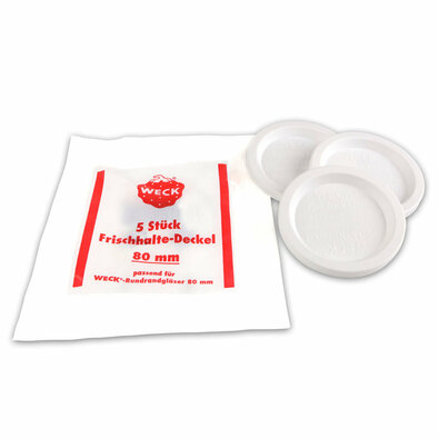 Weck 5-delni set tesnilnih pokrovčkov, premer 80mm