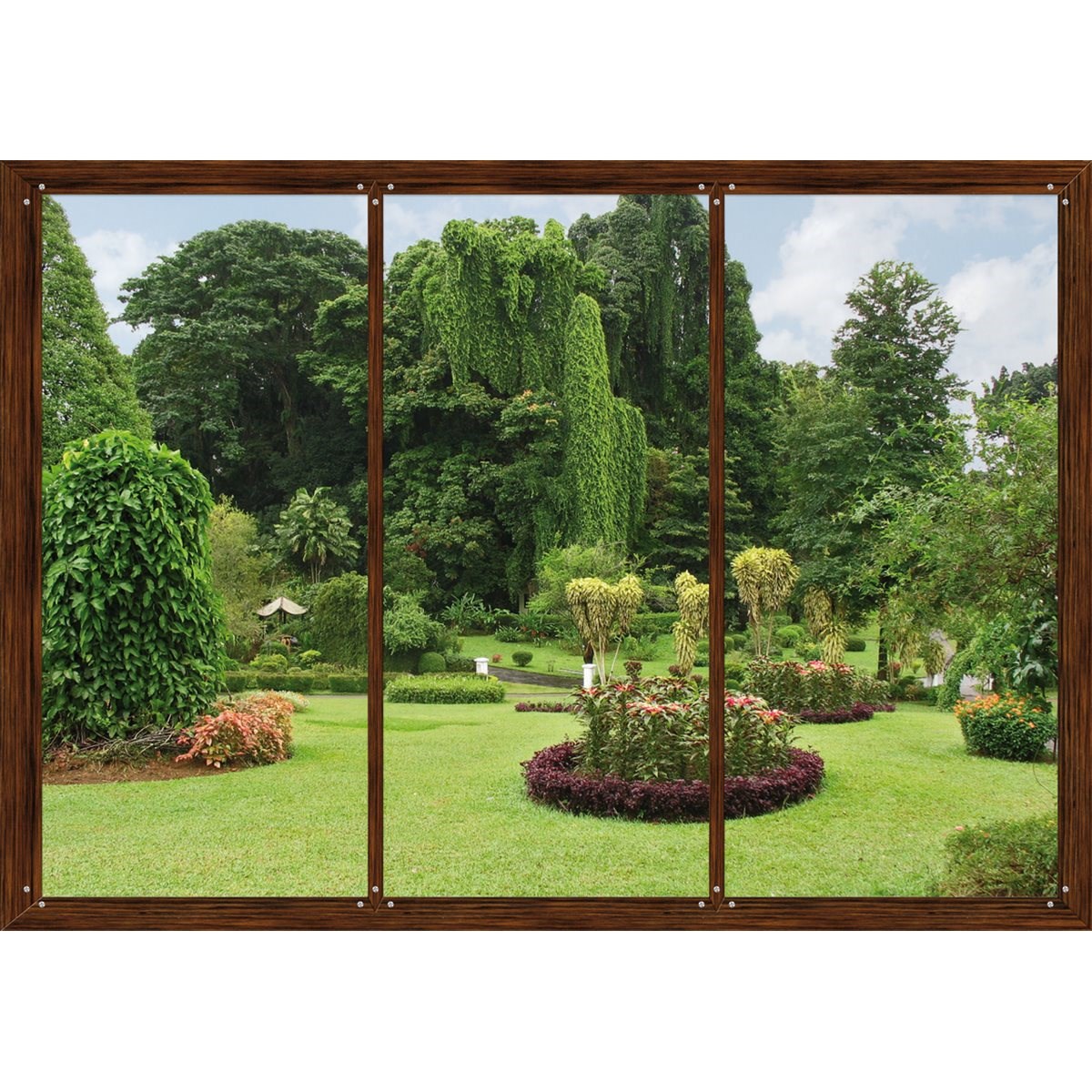 AG Art Fototapeta XXL Okno do záhrady 360 x 270 cm, 4 diely