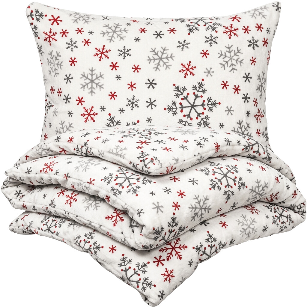 4Home obliečky mikroflanel Snowflakes, 140 x 200 cm, 70 x 90 cm
