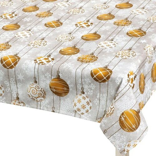 Bellatex Obrus Świąteczna bombki złoty, 120 x 140 cm