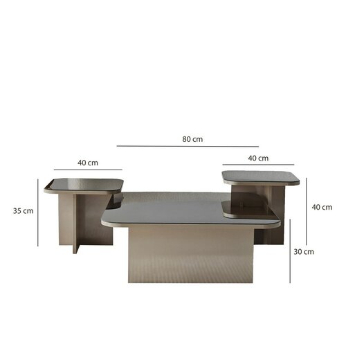 Set de măsuțe de cafea Jazz Beige and Bronze