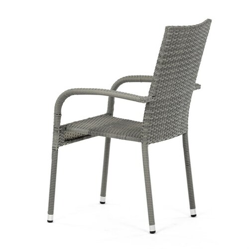 Autronic Záhradná stolička, kov, polyratan, sivá, AZC-S2114 GREY