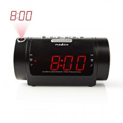 Nedis Ceas deșteptător digital cu radio șiproiecție Ecran LED de 0,9"