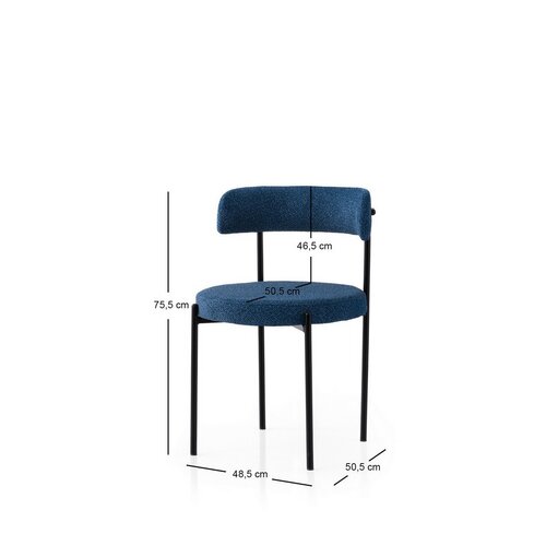 Súprava jedálenských stoličiek Gini Dark Blue and Black, 2 ks
