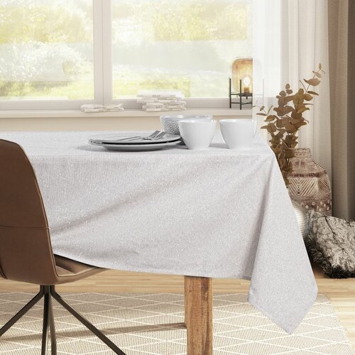 DecoKing Tischtuch Sparkle creme, 110 x 110 cm