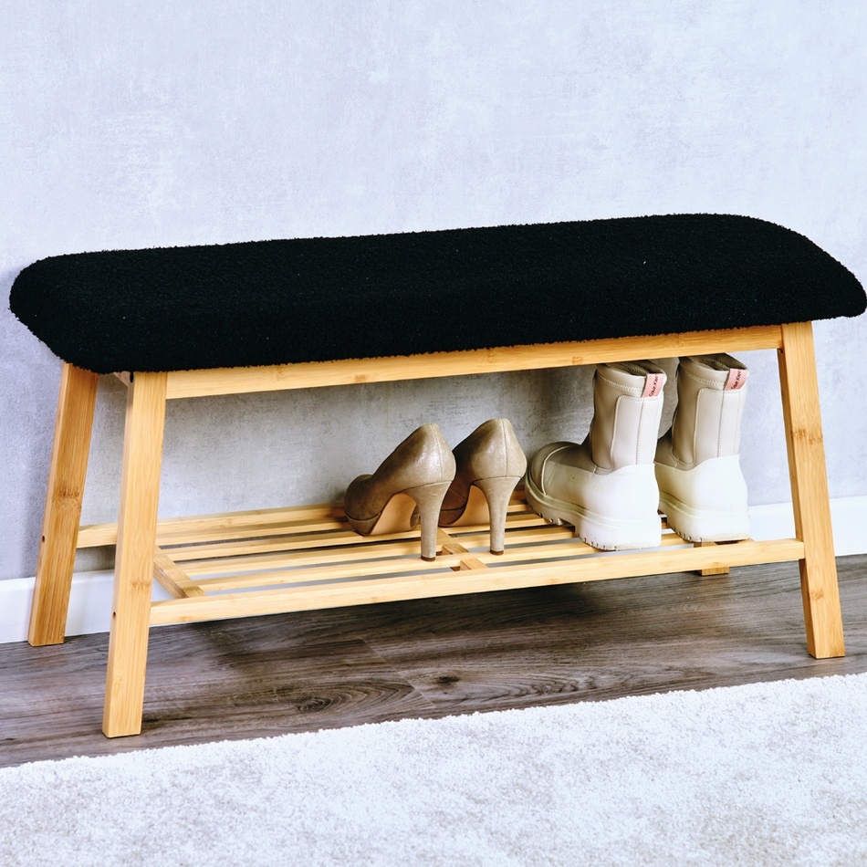 Kesper 58305 Pad bambusz kárpitozott üléssel, 90 x34 x 45 cm, 90 x 34 x 45 cm termék 2. képe
