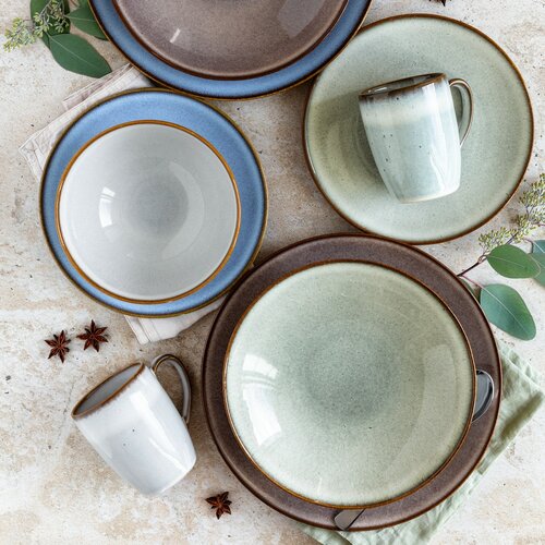 Mäser Set de farfurii adânci și plate, 8 bucăți SMOKY'S – albastru