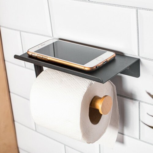 Altom Тримач для туалетного паперу PHONE, 18 х 10 см, чорний