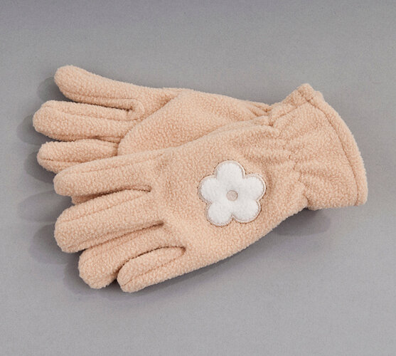 Dětské prstové rukavice fleece Karpet 5575, béžové