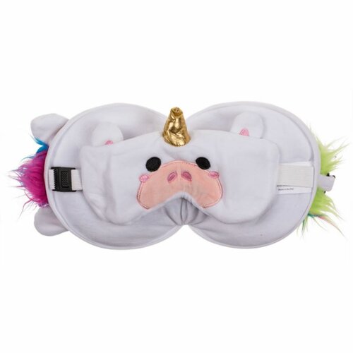 Potovalna plišasta blazinica z masko za očiUnicorn, 15,5 x 14,5 x 14 cm