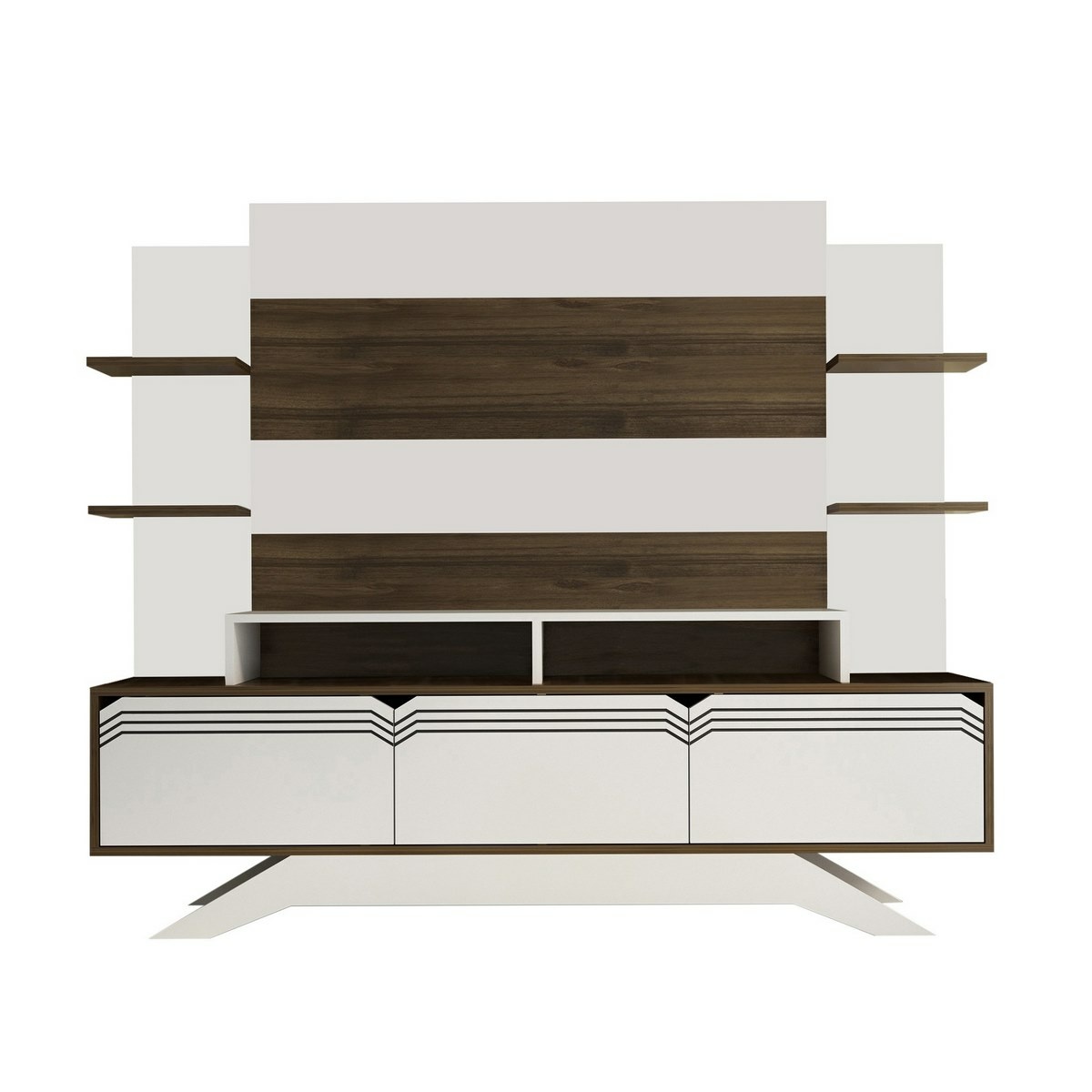 Televízna stena Delpi Walnut and White