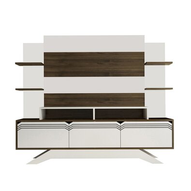 Televizní stěna Delpi Walnut and White