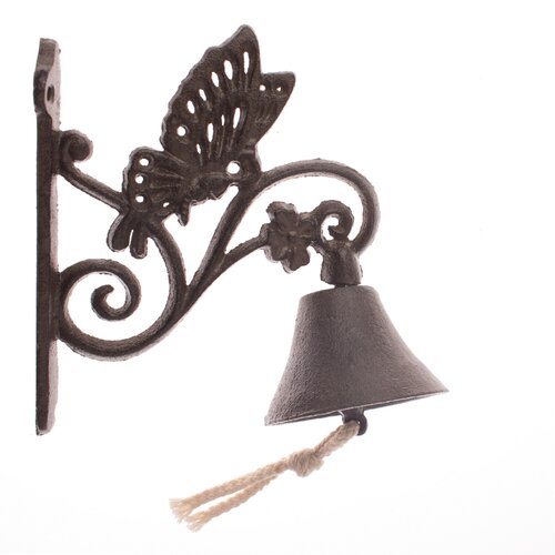Żeliwny dzwonek Motyl, 17 x 18 x 8 cm