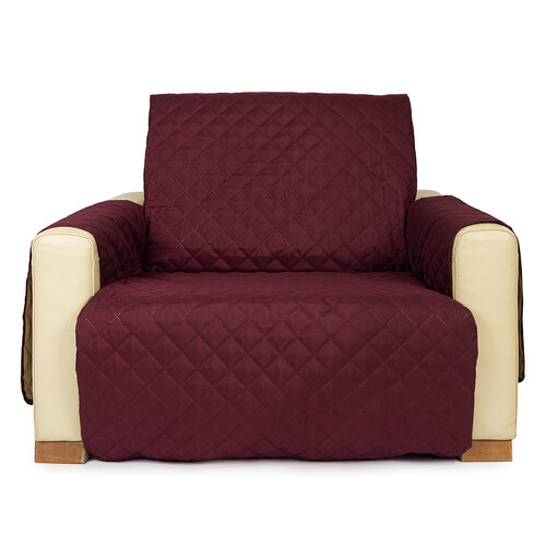 4Home Sesselüberwurf Doubleface, Bordeaux/Beige, 60 x 220 cm