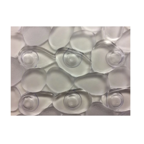 Spirella Rutschfeste runde Duschmatte RIVERSTONE, transparent, 57 cm