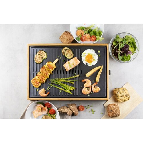 DOMO DO9271G stolný elektrický Plancha gril Bamboo Style