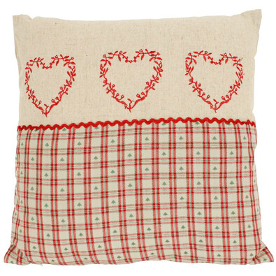 Poszewka na poduszkę – jasiek haftowane serce, 40 x 40 cm