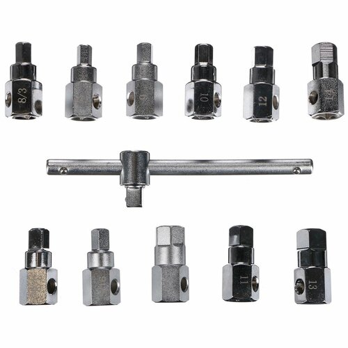 Sixtol Ölablass-Set MECHANIC OIL DRAIN SET 12, Sechskant +Vierkant, 12 Stück