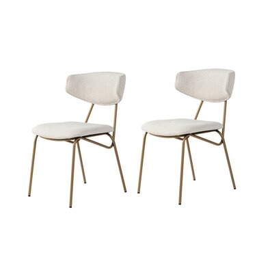 Set de scaune de sufragerie Nancy White and Gold, 2 buc.