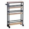 Kesper 27842 Nischenregal auf Rollen, Bambus/Metall, 81 x 15 x 50 cm