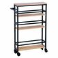 Kesper 27842 Nischenregal auf Rollen, Bambus/Metall, 81 x 15 x 50 cm