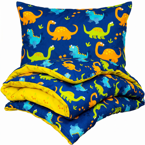 4Home Dětské bavlněné povlečení do postýlky Dino, 100 x 135 cm, 40 x 60 cm