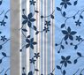 Krepové obliečky Kvetiny, modrá, 140x220, 70x90 cm, modrá + šedá, 140 x 220 cm, 70 x 90 cm