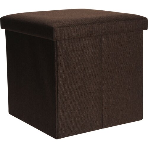Polsterhocker mit Stauraum Daniell, braun, 38 x 38 x 38 cm
