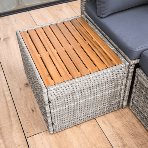Kerti rattan szett DEBRA, szürke/természetes/krém