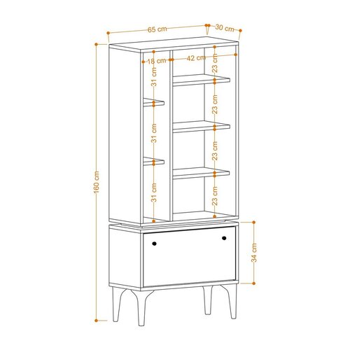 Bibliotecă Fix Black and Oak